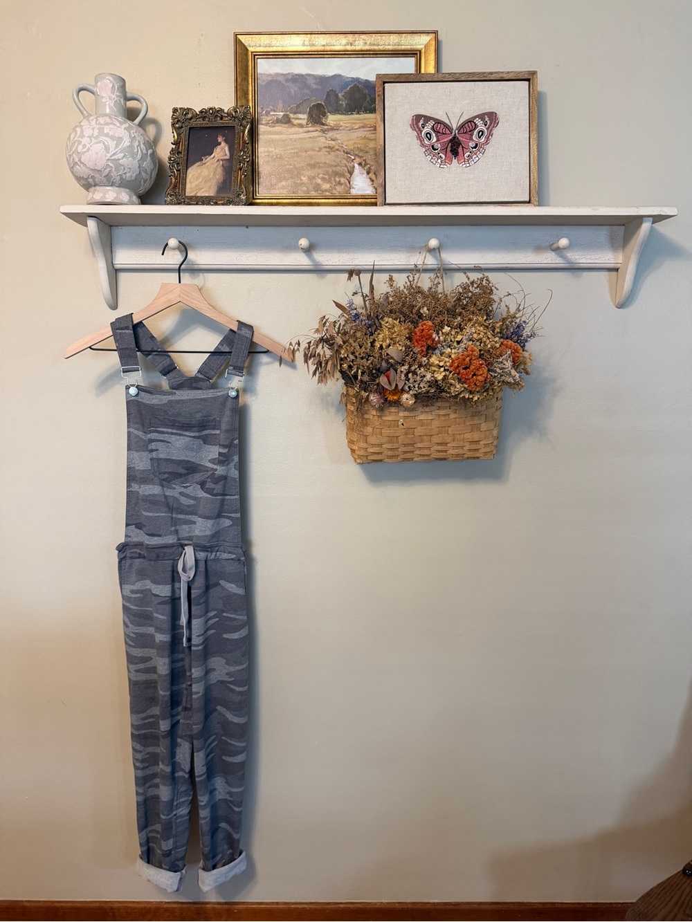 Gray Camo Women's Denim-Style Overalls